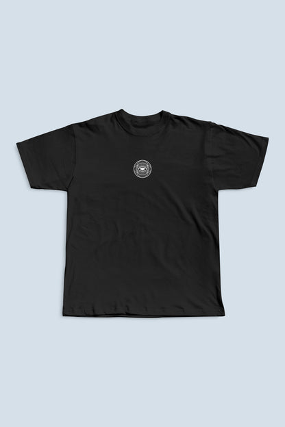 Front design, Embroidered, Black, Short Sleeve, 100% Ring Spun Cotton, Streetwear, Unisex, Glim, Balancing Eye, T-Shirt, Clothing, Apparel, Minimalistic